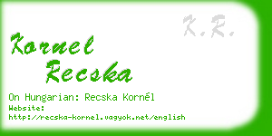 kornel recska business card